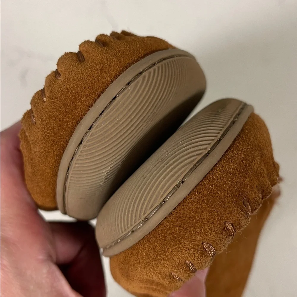 J. Crew Suede Scuff Slippers Men's Moccasin Slippers Size 7 Carmel Suede